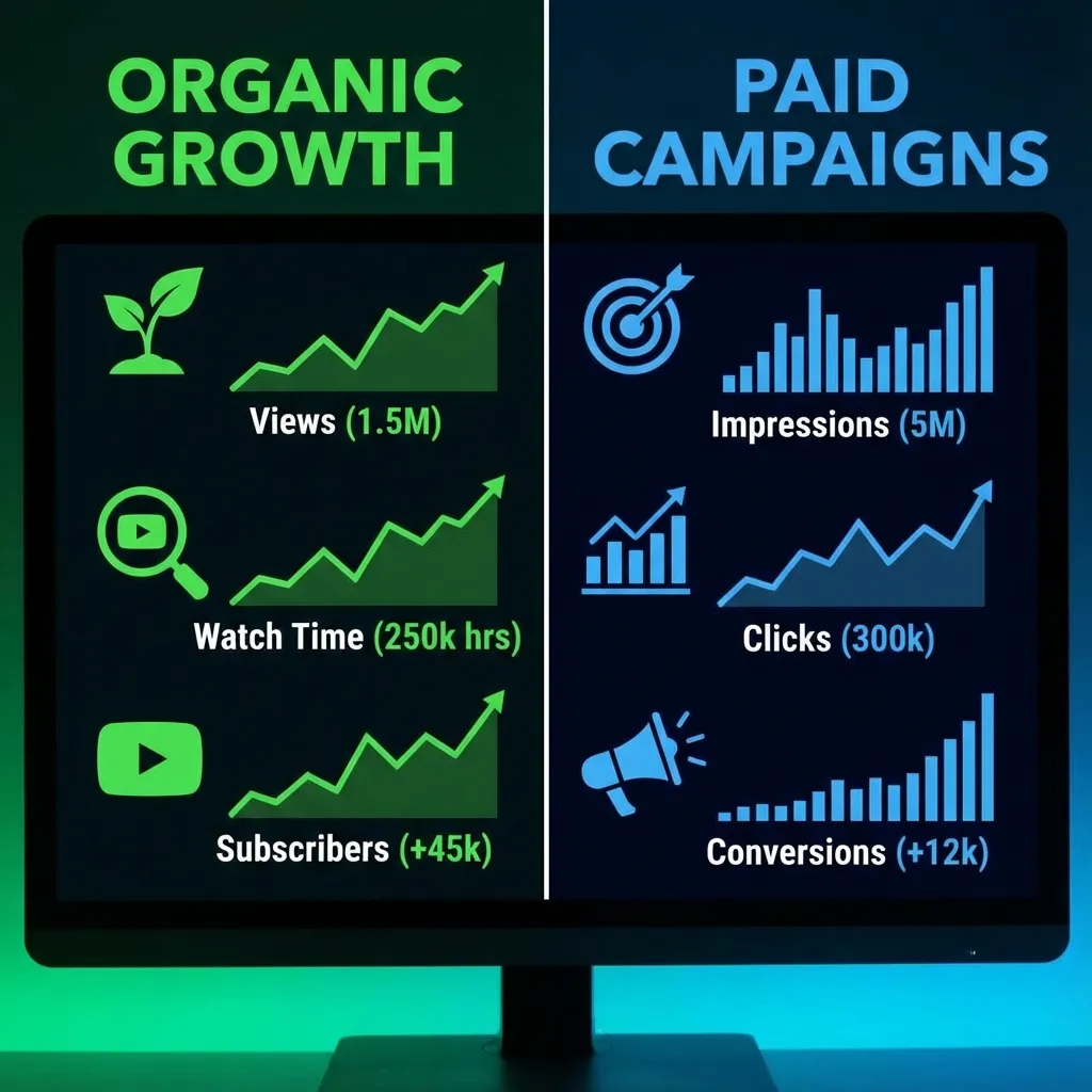 YouTube Analytics: Organic vs Paid Filters Explained
