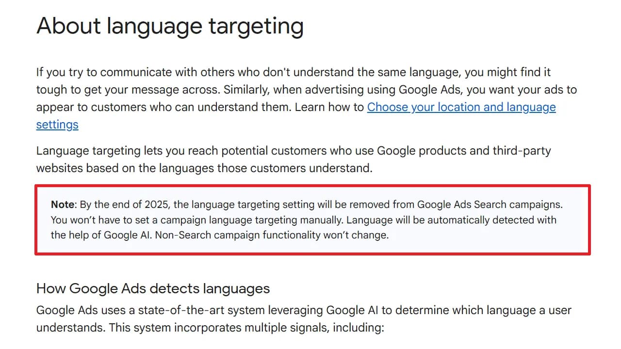 Google Ads No Language Settings: What Advertisers Need to Know