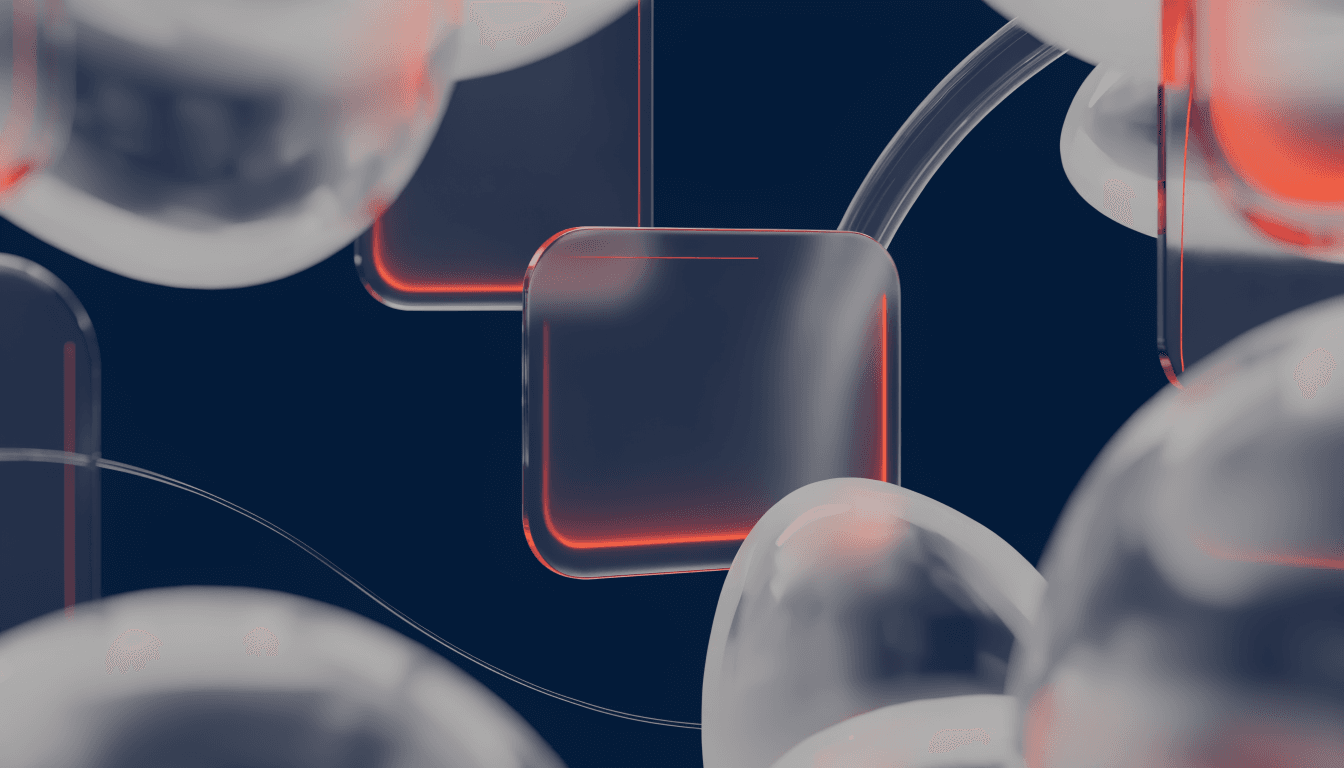 Abstract glass panels showing an AI answer engine citing a glowing website card, representing generative engine optimization