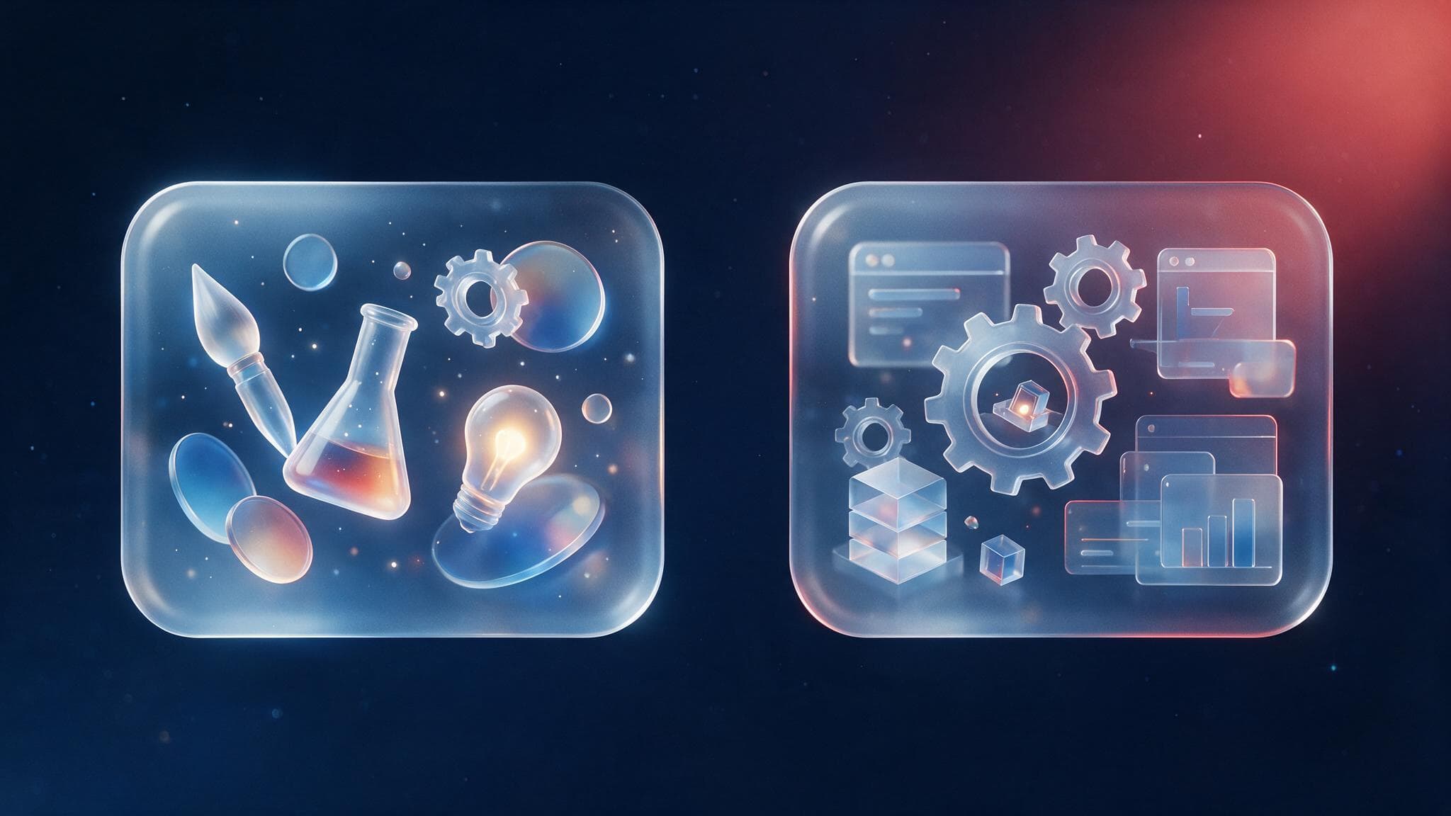 Two abstract creative toolkits compared side by side