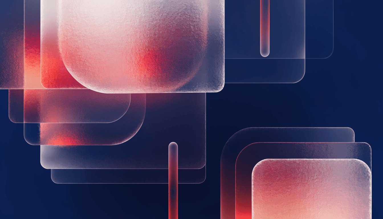 Glassmorphism illustration of an AI search assistant citing content from a website