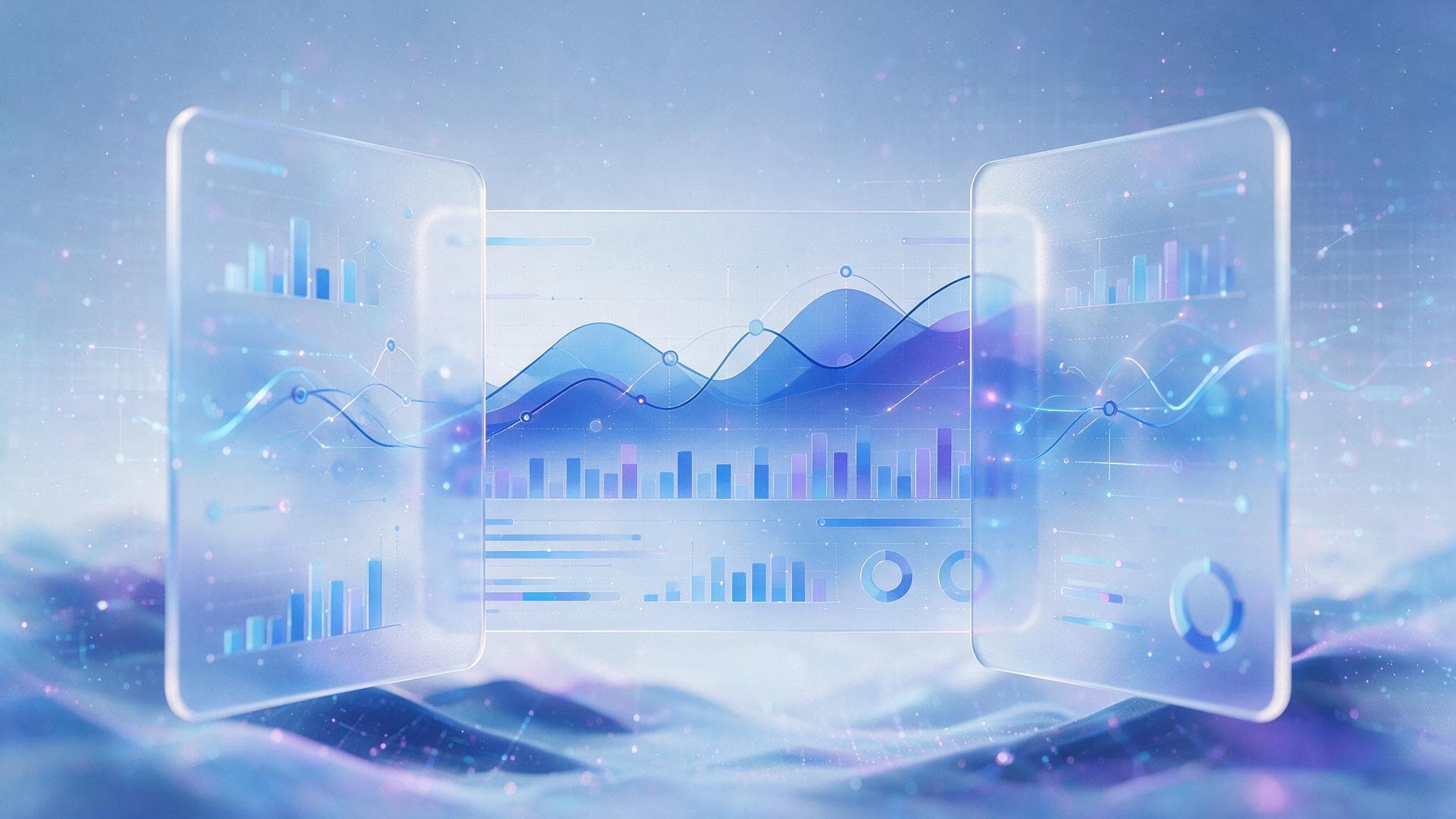 Abstract illustration of two data measurement systems merging into one
