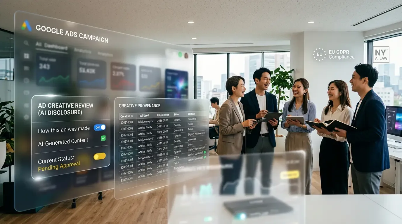 กฎการเปิดเผยข้อมูล AI ของ Google Ads: เวิร์กโฟลว์การปฏิบัติตามข้อกำหนด