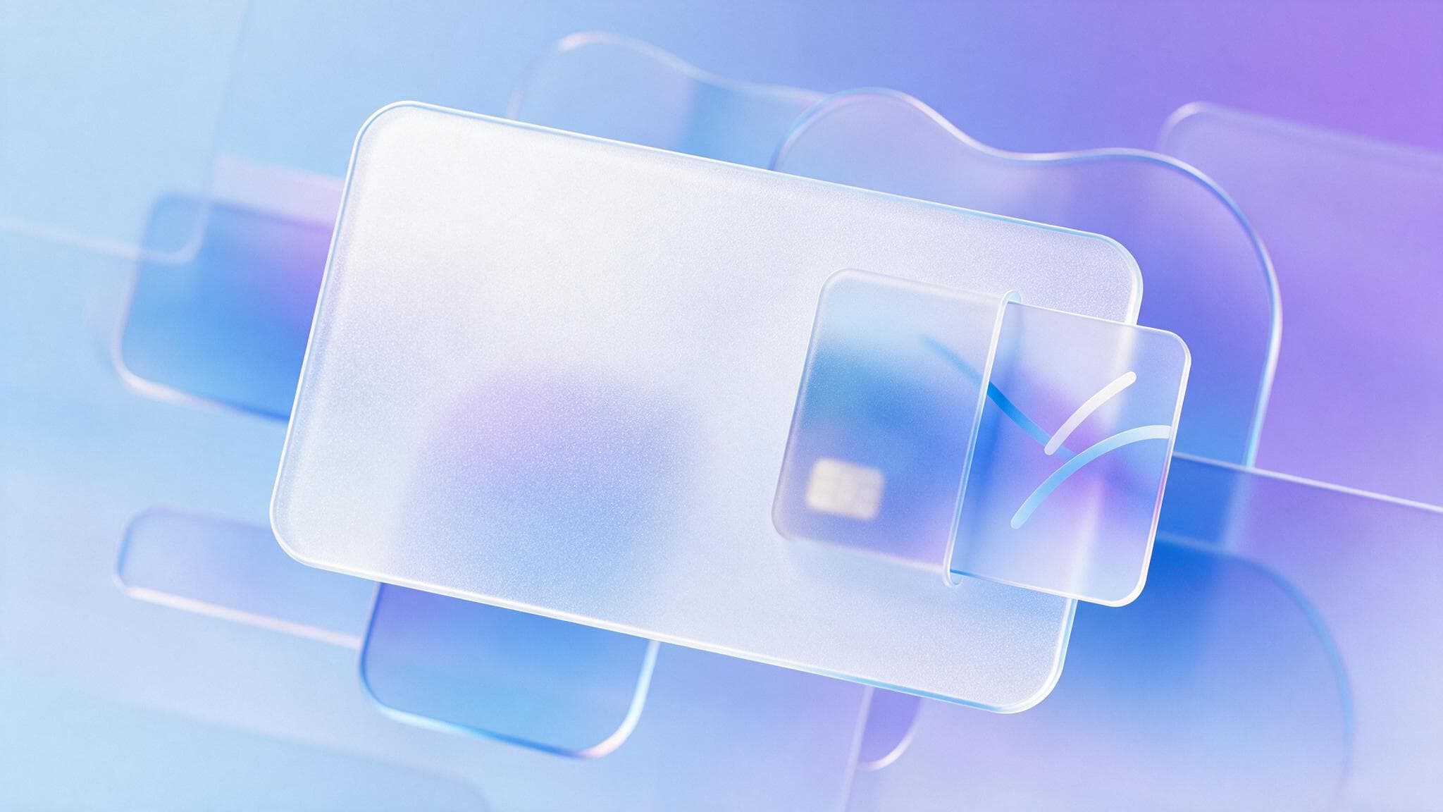 A single translucent card slotted into a wide conversational panel, illustrating the one-ad-per-answer format Adthena measured in ChatGPT.