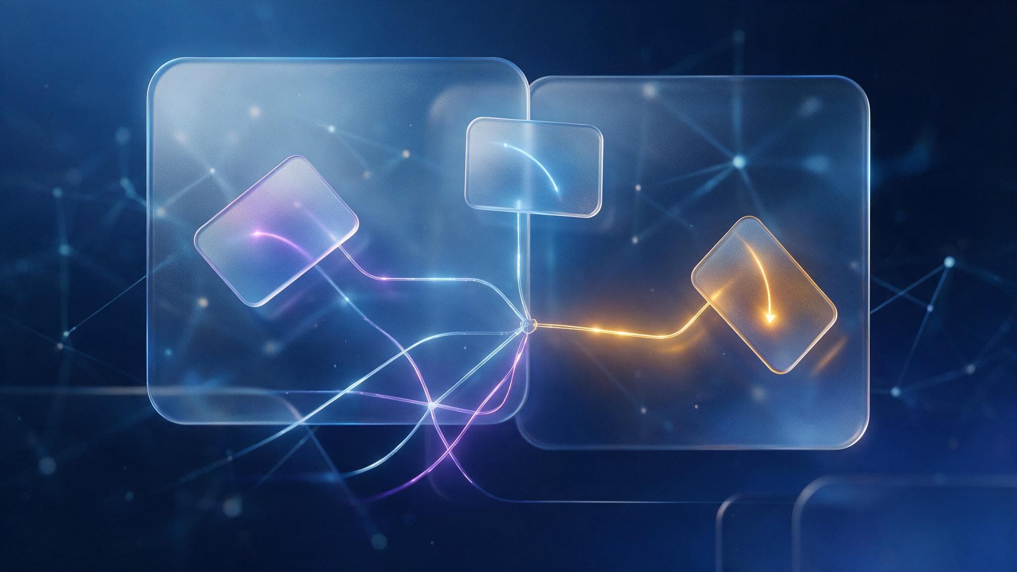 Abstract glass-panel illustration of conflicting website metadata signals
