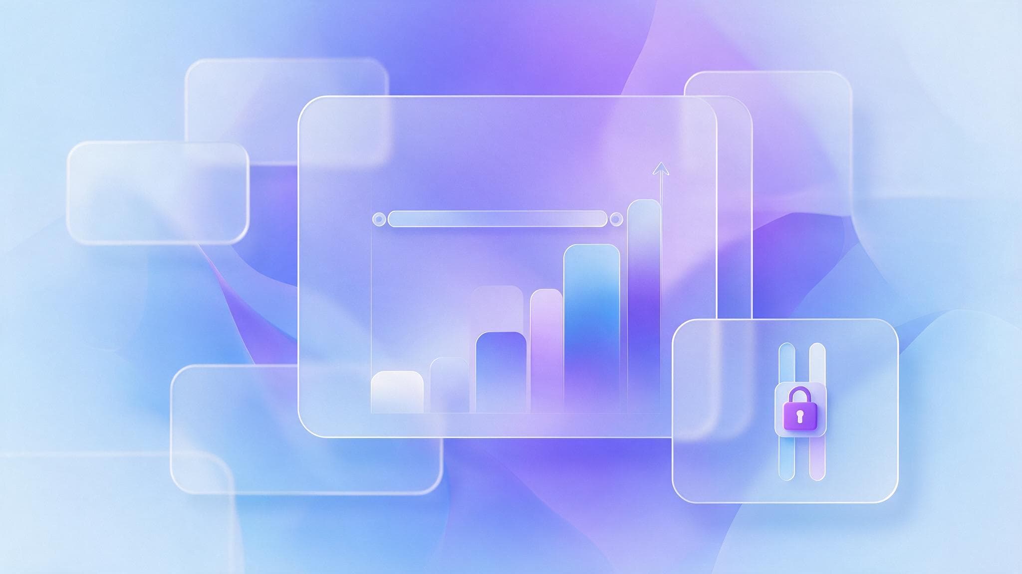 Abstract illustration of a capped cost-per-click bid ceiling holding above rising bid bars, representing Microsoft Advertising removing Max CPC from new non-portfolio campaigns.