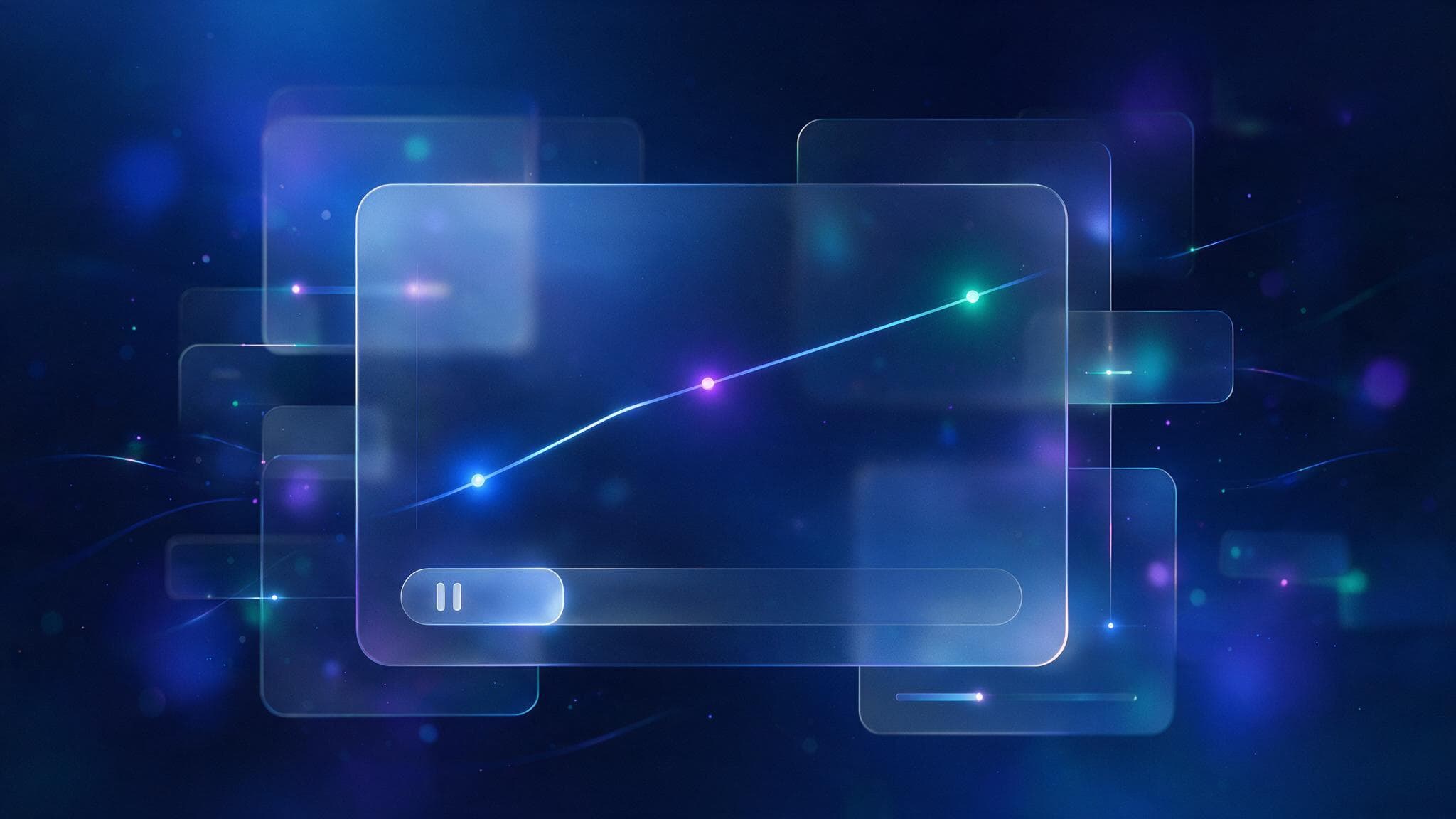 Abstract glass-panel illustration of a stalled indexing data chart